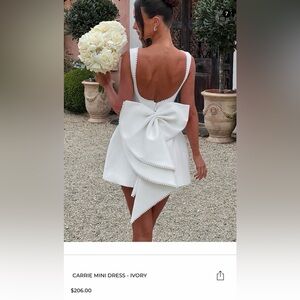 BABYBOO Carrie Chic White removable Bow Mini Dress wedding graduation prom